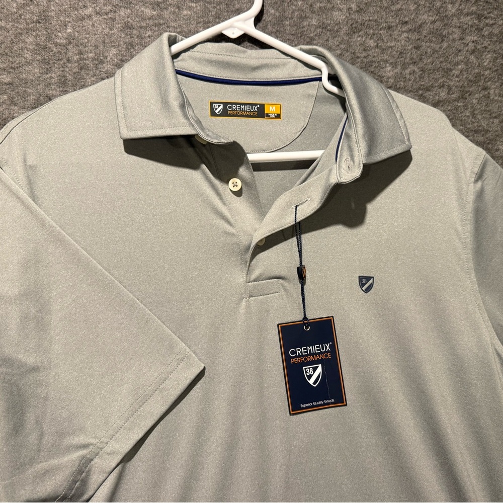 Daniel Cremieux Performance Polo Shirt mens Medium gray golf 38 stretch NWT